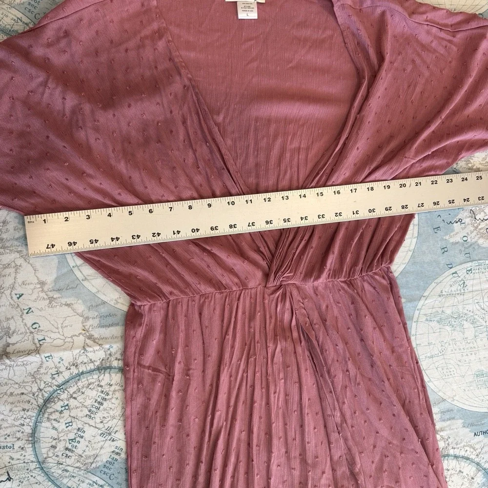 Dippin Daisys Womens Mauve Swiss Dot‎ V-Neck Maxi Dress EX1827JDCOD Pink Large